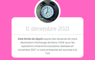 Échéance comptable 11 décembre 2021